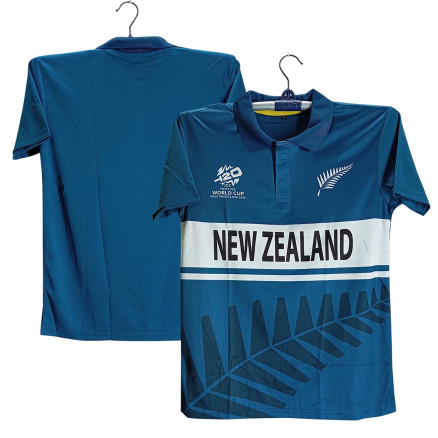 New Zealand T20 World Cup Jersey - Short Sleeve Collar Polo Jersey For Men -New Zealand Jersey 2025_119_Pest