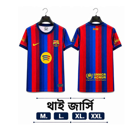 Barcelona Embroidery Gol Gola Half-sleeve Football Jersey For Men -8509